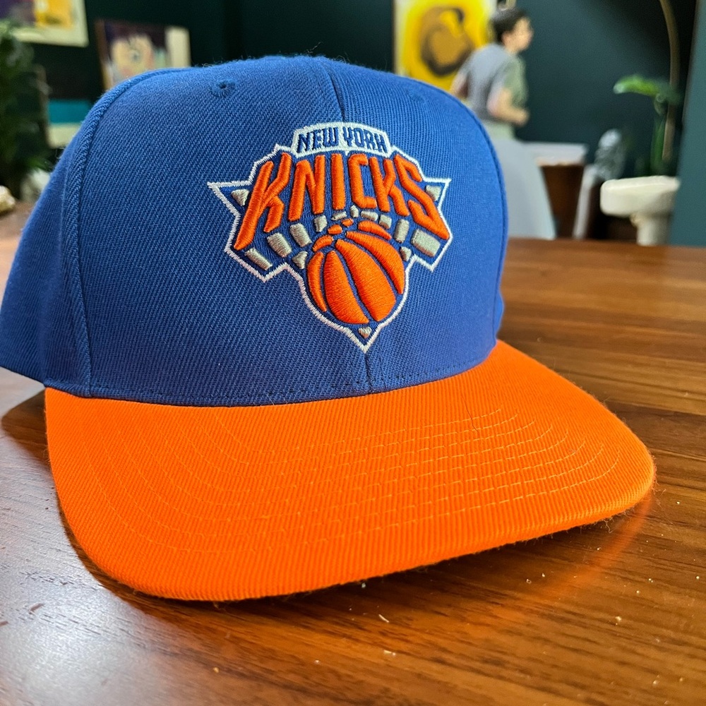 Mitchell & Ness Blue and Orange New York Knicks Hat